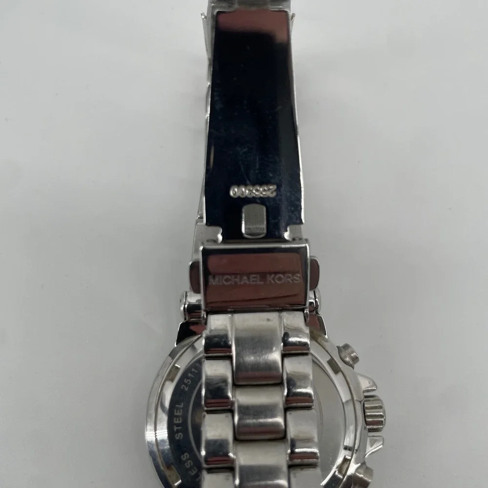 Michael Kors Watch Women OS Silver MK-5498 Chronograph Stainless Steel Bracelet